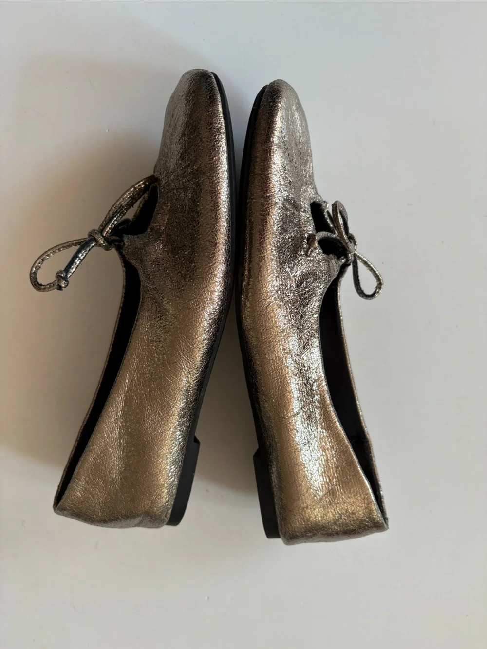 Zara || Metallic Maryjane With Bow Pewter Silver Gold Black 37